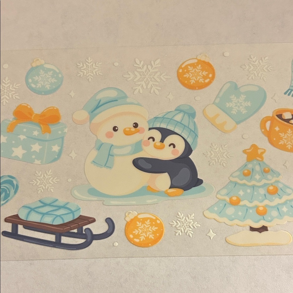 Snowman Penguin Cup Decal